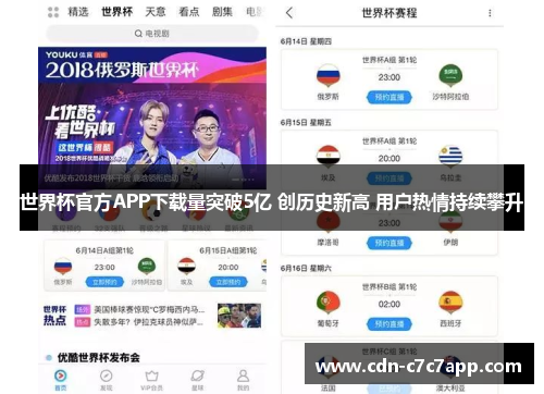 世界杯官方APP下载量突破5亿 创历史新高 用户热情持续攀升